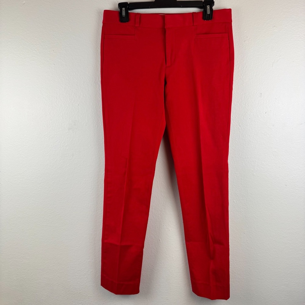 BANANA REPUBLIC Sloan Womens straight STRETCH ankle dress pants RED - 4 L *READ - Picture 2 of 7